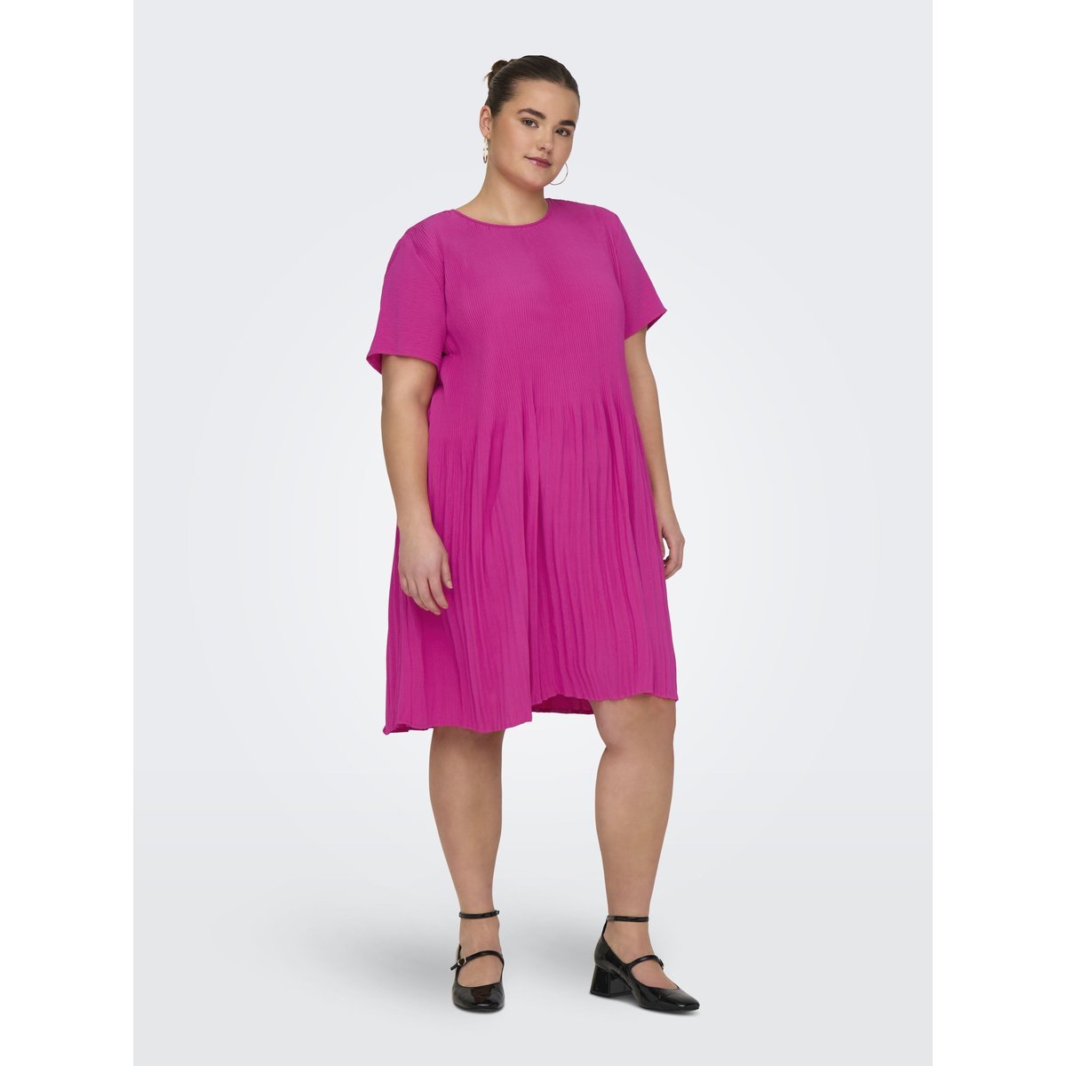Robe Plissée beetroot purple, ONLY CARMAKOMA