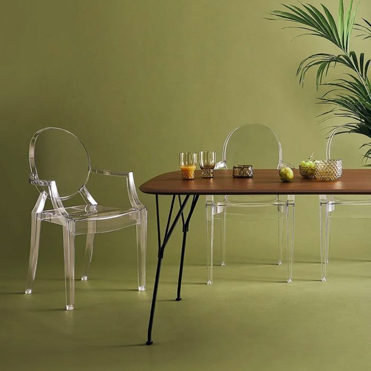 Lot de 4 Chaise Louis GHOST cristal, KARTELL
