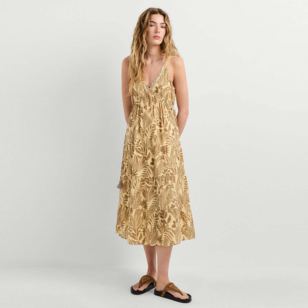 Robe Midi À Imprimé Floral brun brun, PEPE JEANS