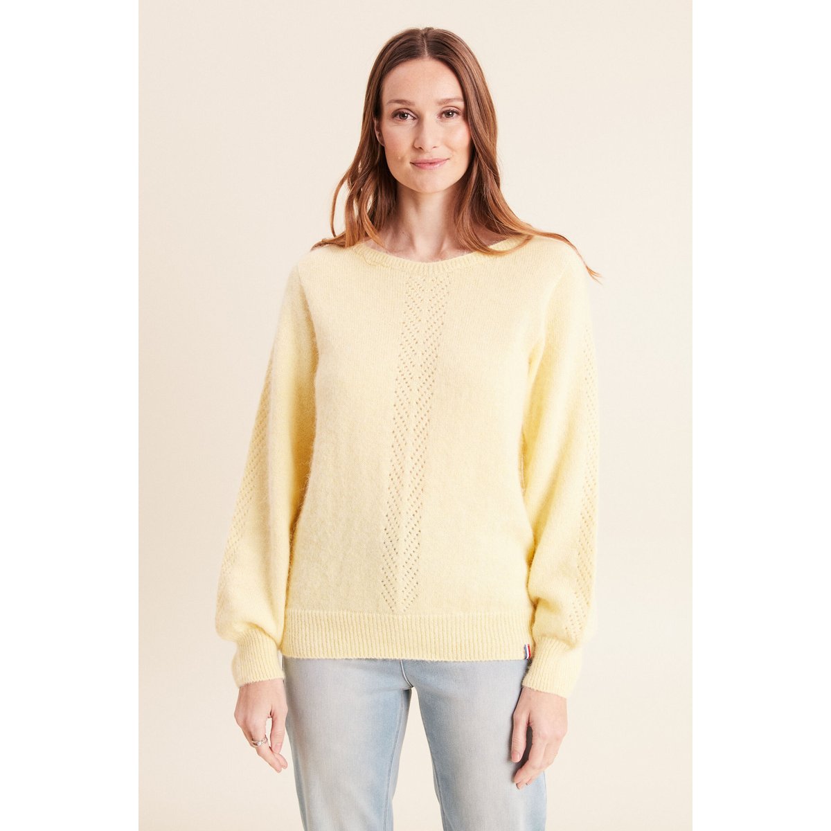 Pull confectionné en France jaune pastel, BREAL
