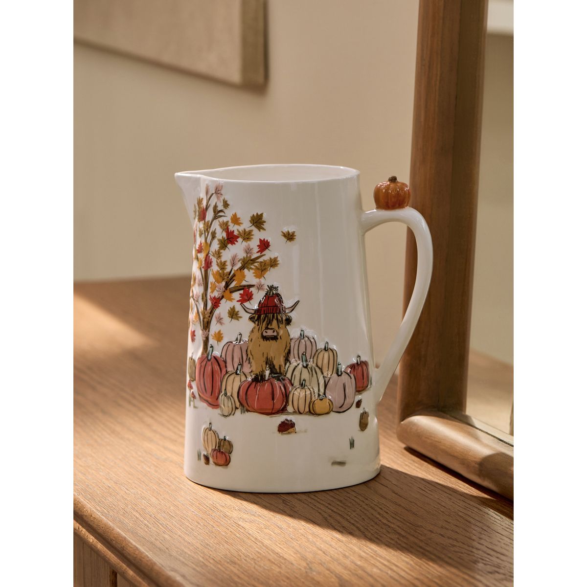 Vase effet cruche en céramique vache hamish orange, NEXT