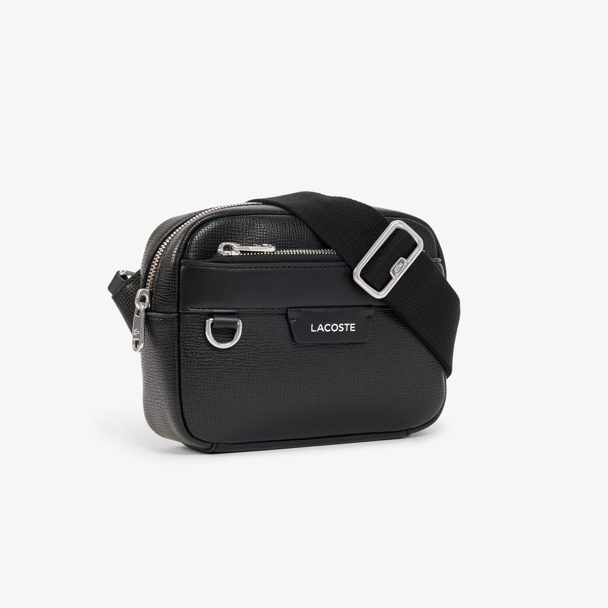 Mini sac reporter Ossian en cuir noir-000, LACOSTE