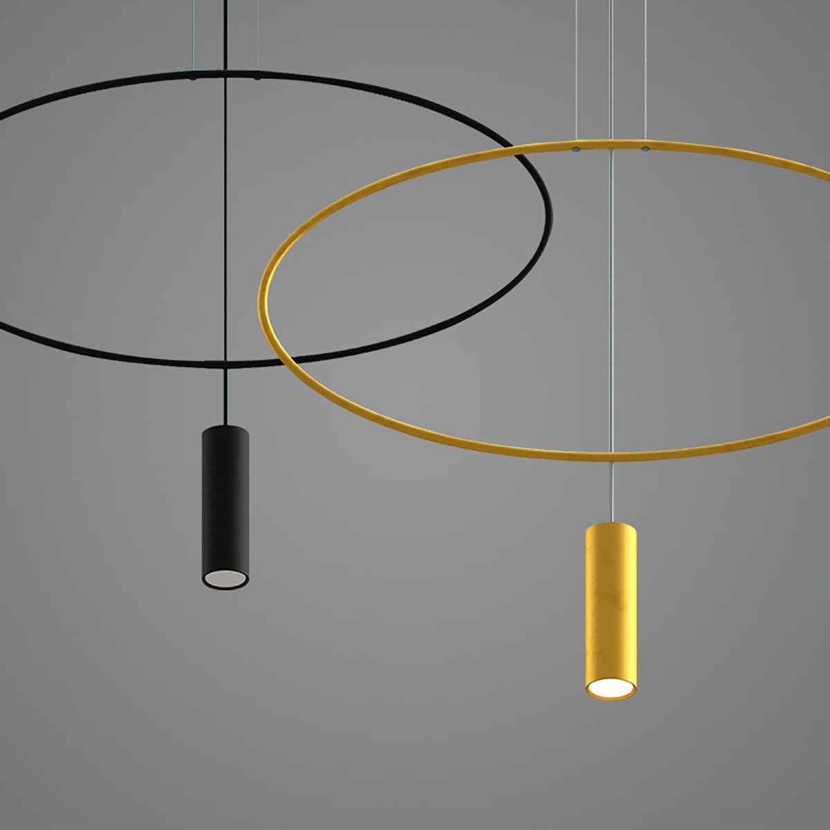 Suspension Acier Noir GU10 1 Holar noir, EDEN
