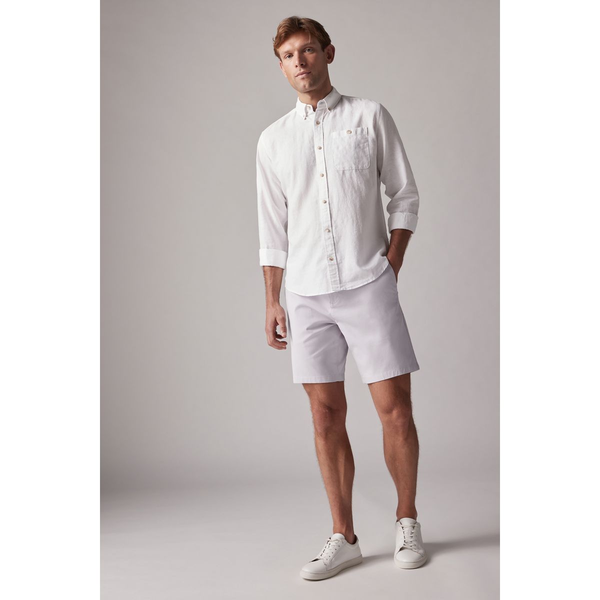 Short chino stretch coupe droite violet lilas, NEXT