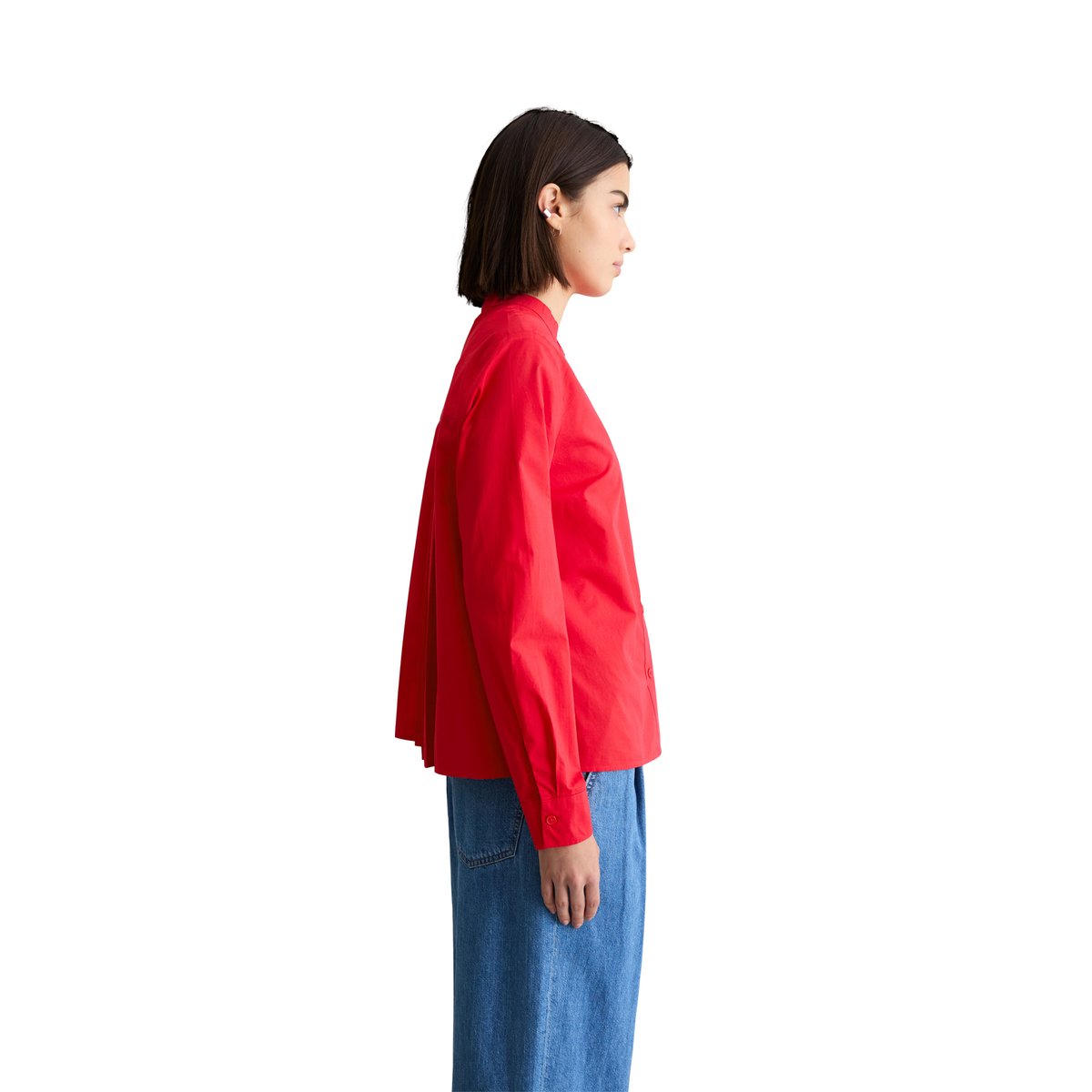 Blouse avec détail de plis regular en pur coton bio rouge clair, MARC O’POLO DENIM