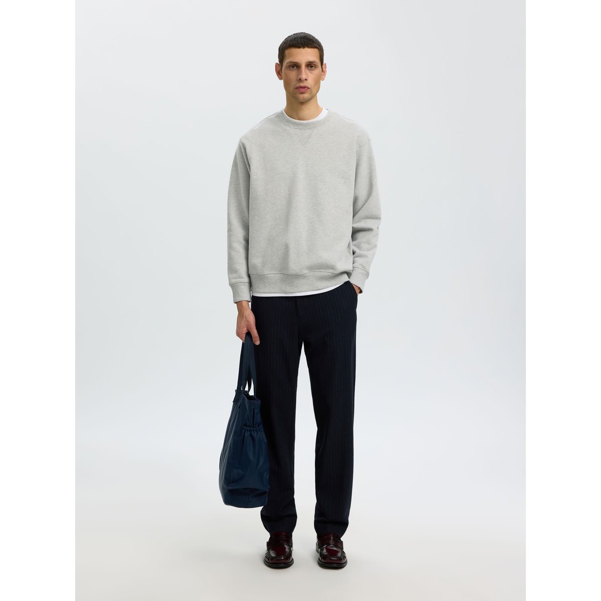 Sweat-Shirt gris - light grey melange1, SELECTED