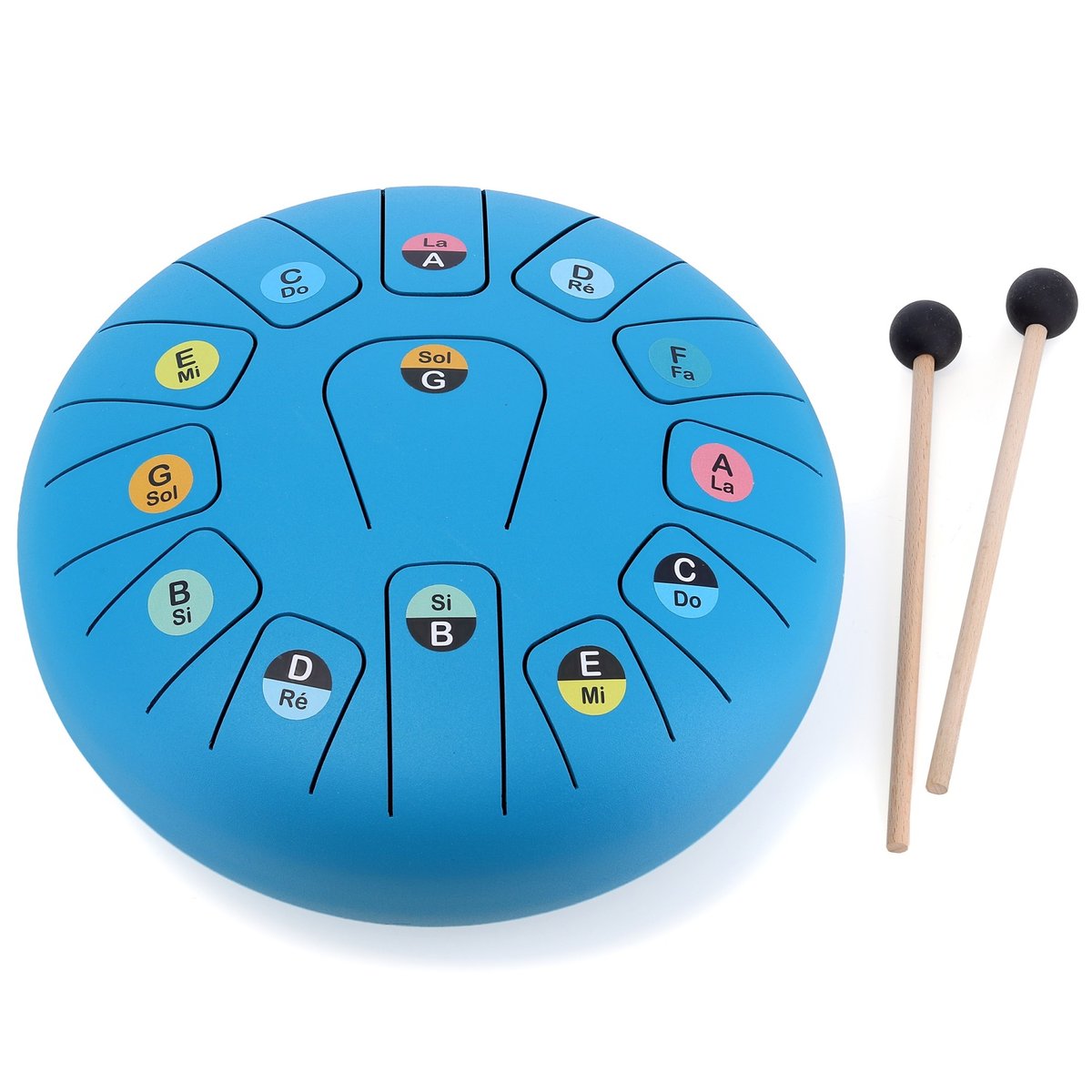 Tongue Drum en métal 13 notes bleu, VILAC