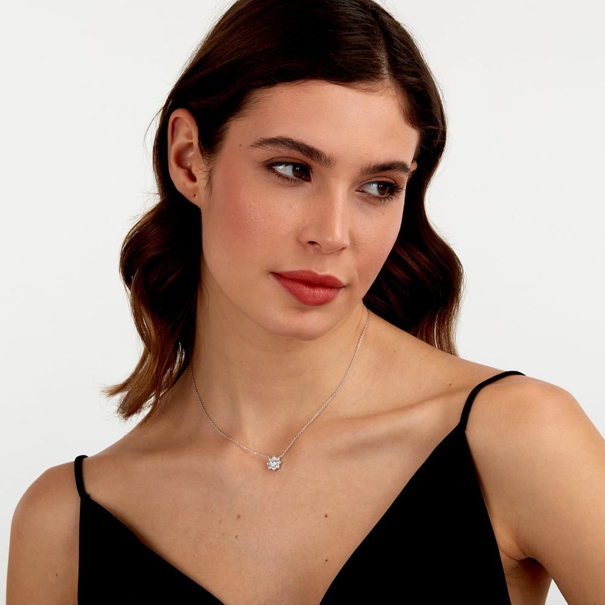 Collier en acier, cristaux, TESORI blanc, MORELLATO