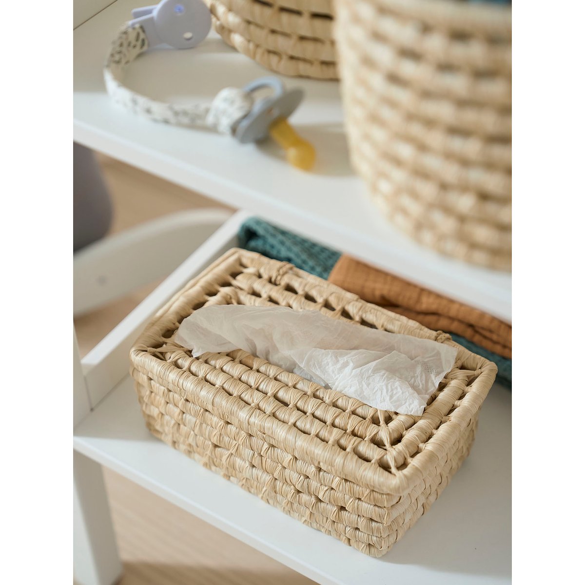 Boîte à mouchoirs en feuilles de maïs naturel, VERTBAUDET