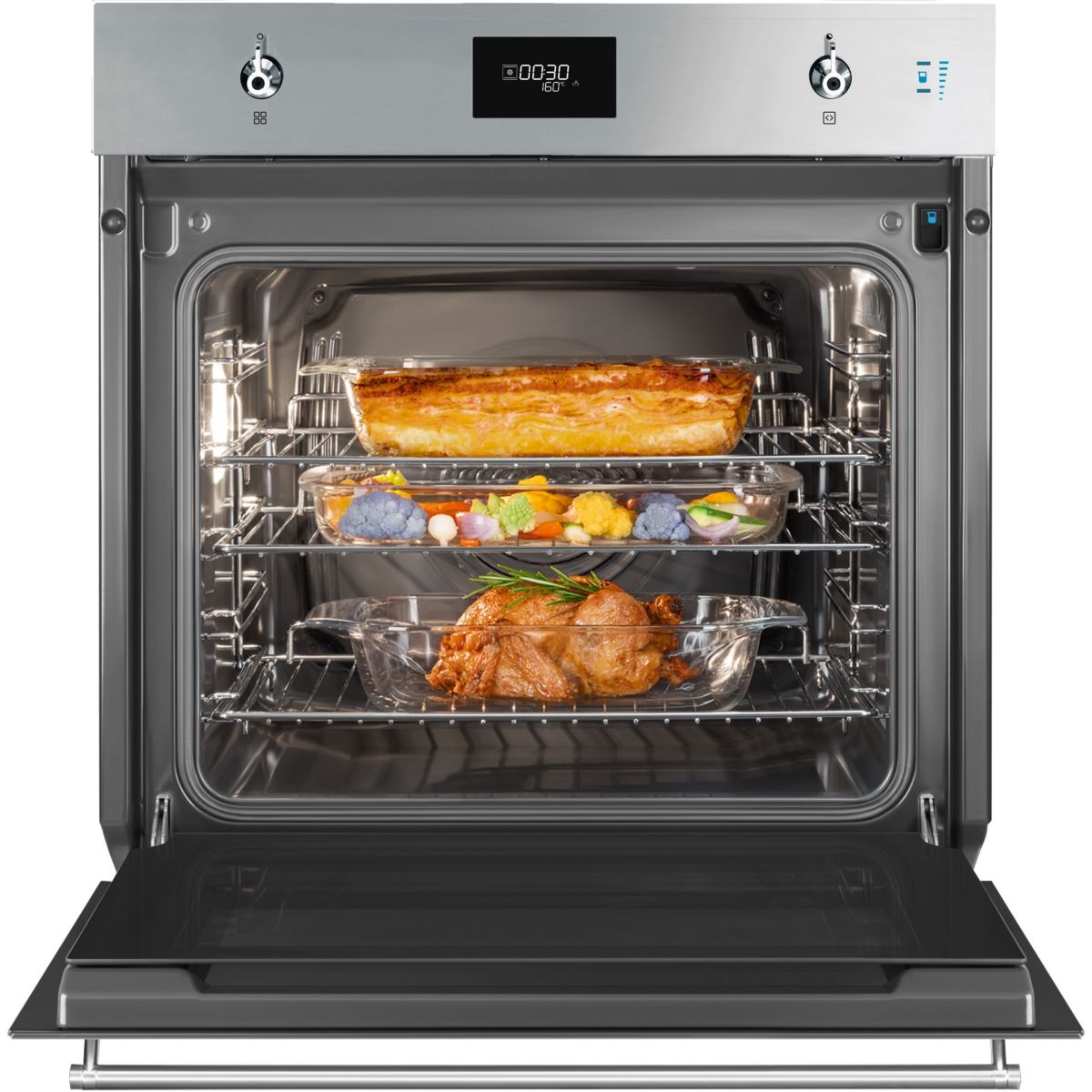 Four encastrable SOP6301S2X - Combiné vapeur - Chaleur pulsée - Pyrolyse couleur unique, SMEG