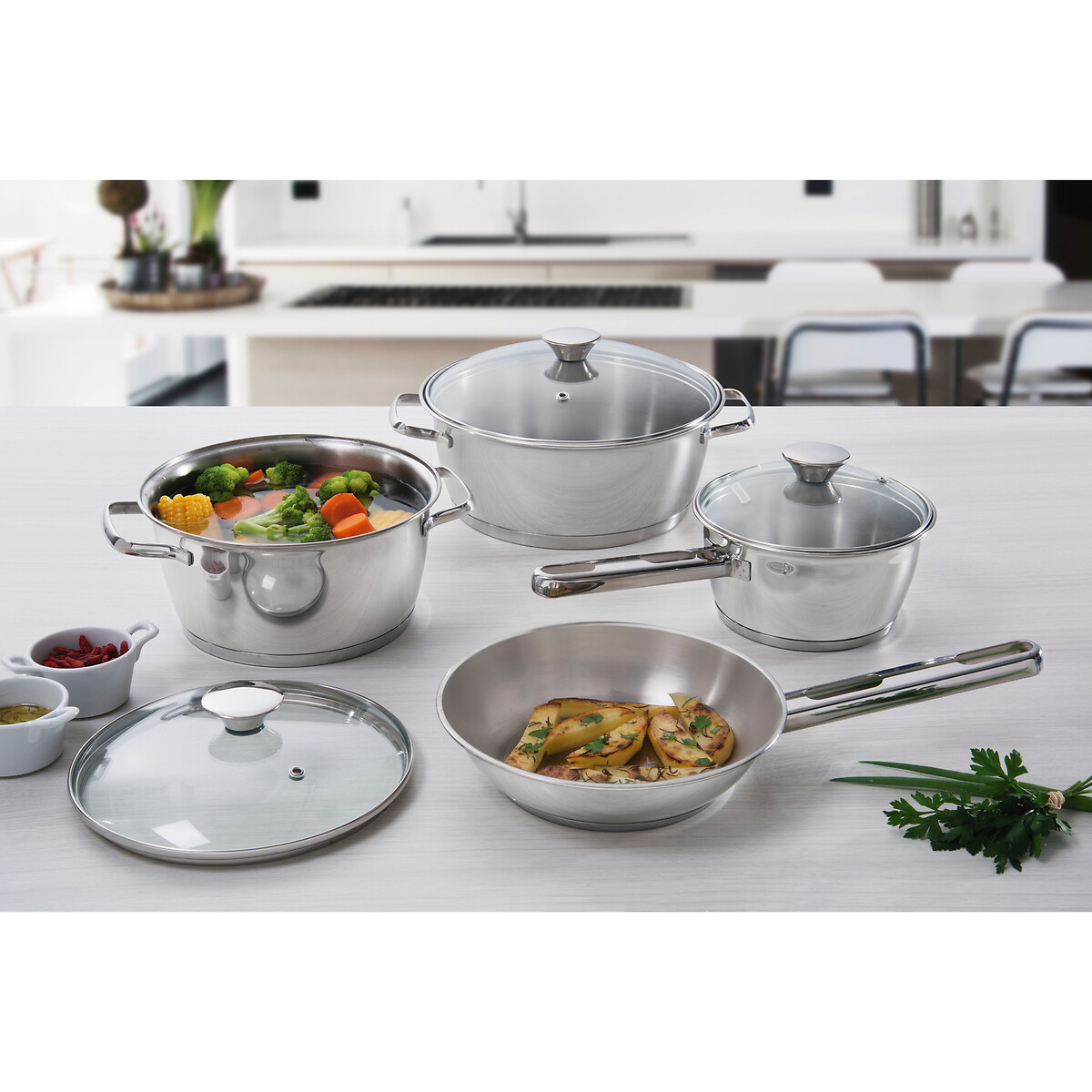 Trem de cozinha Allegra (4 peças), Tramontina inox, TRAMONTINA