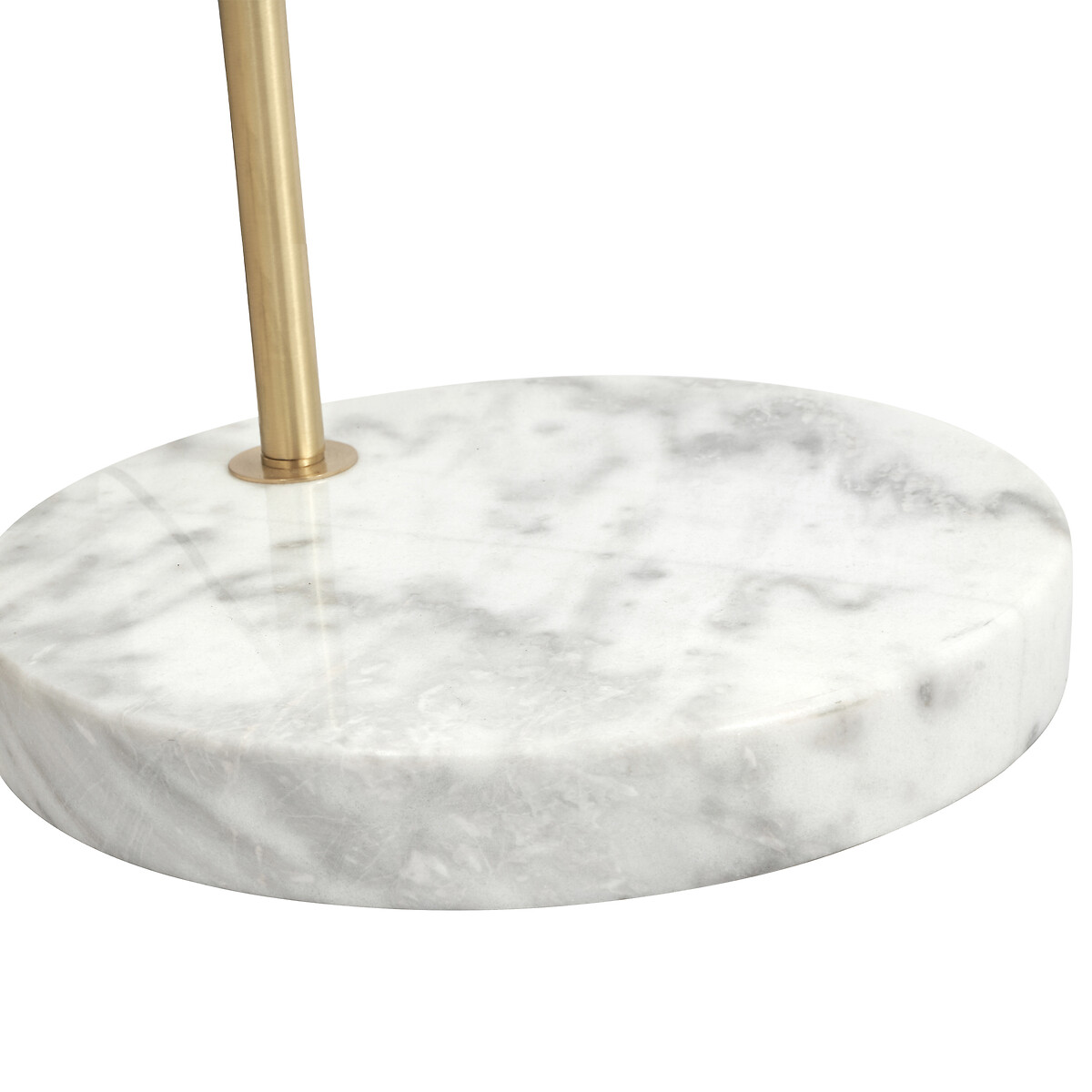 Fia Brushed Metal and White Marble Floor Lamp brass, SO'HOME