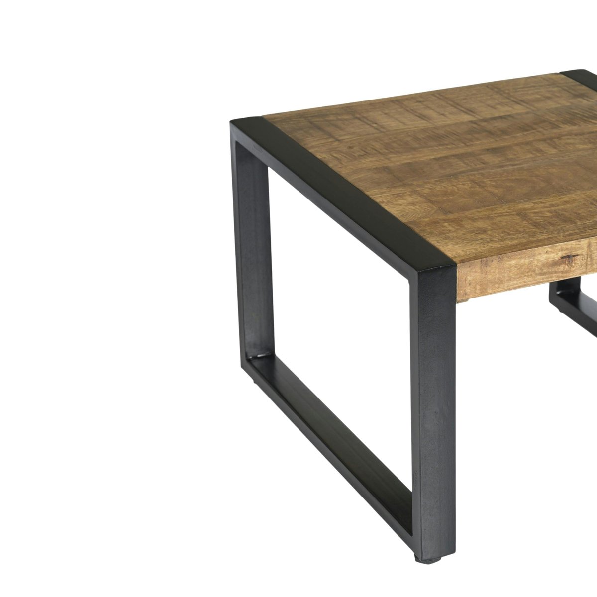 Table basse carrée bois métal 60 cm KARGO bois naturel, PIER IMPORT
