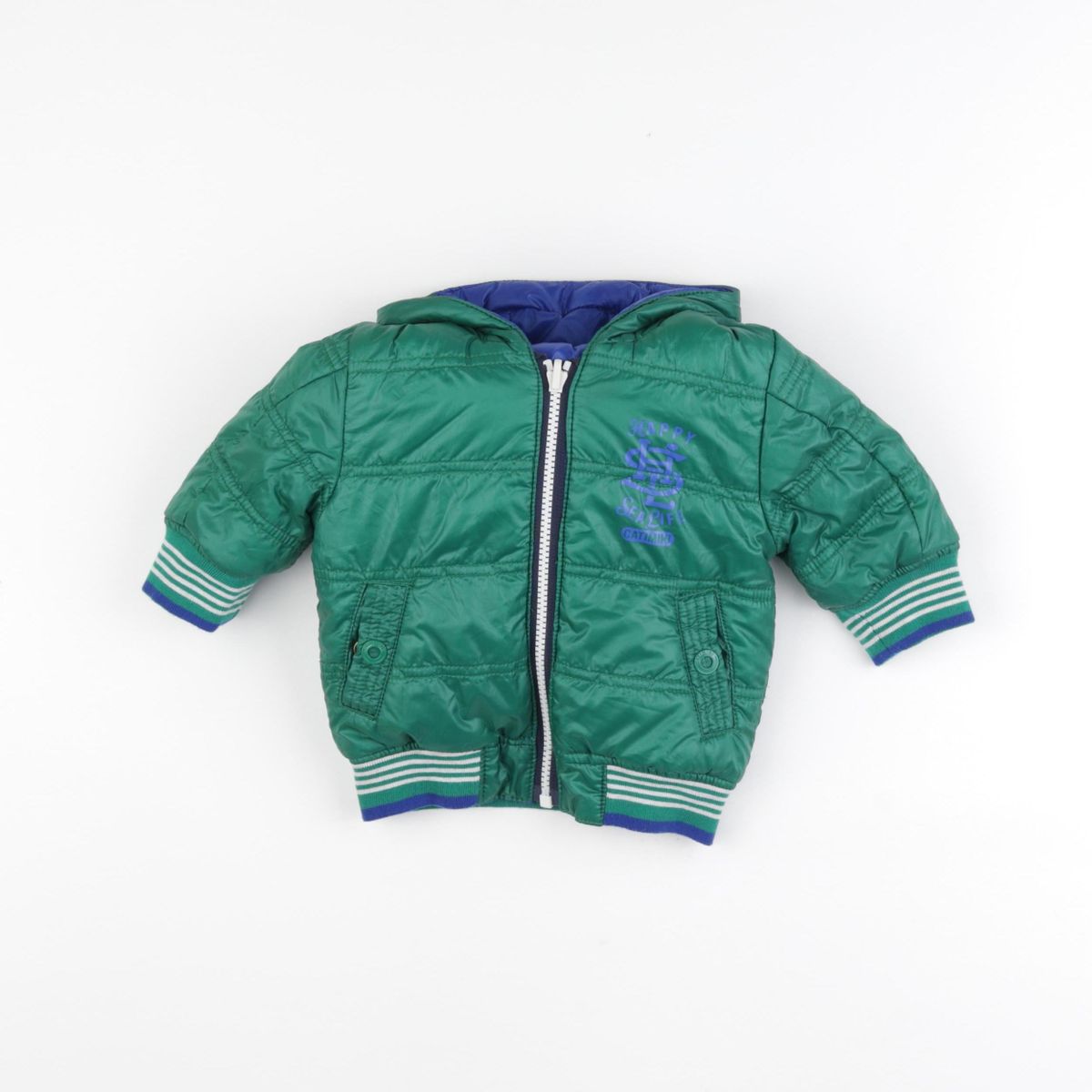 Doudoune réversible - Très bon état bleu, vert, CATIMINI