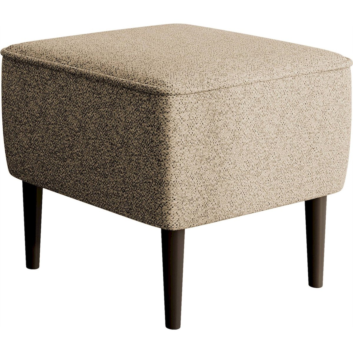 Pouf repose-pieds velours collection VENCE gris anthracite et noir, RECOLLECTION