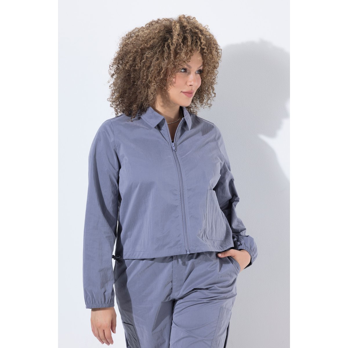 Chemisier avec fermeture zippée gris foncé, ULLA POPKEN
