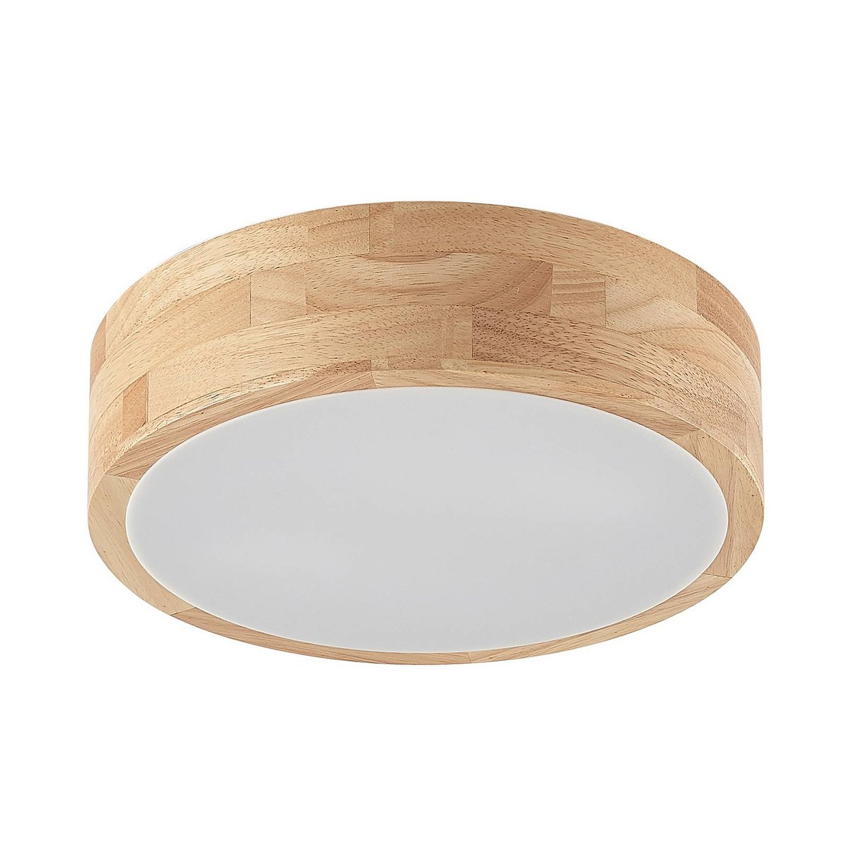 Plafonnier en bois traditionnel, Tanju bois clair, blanc, LINDBY
