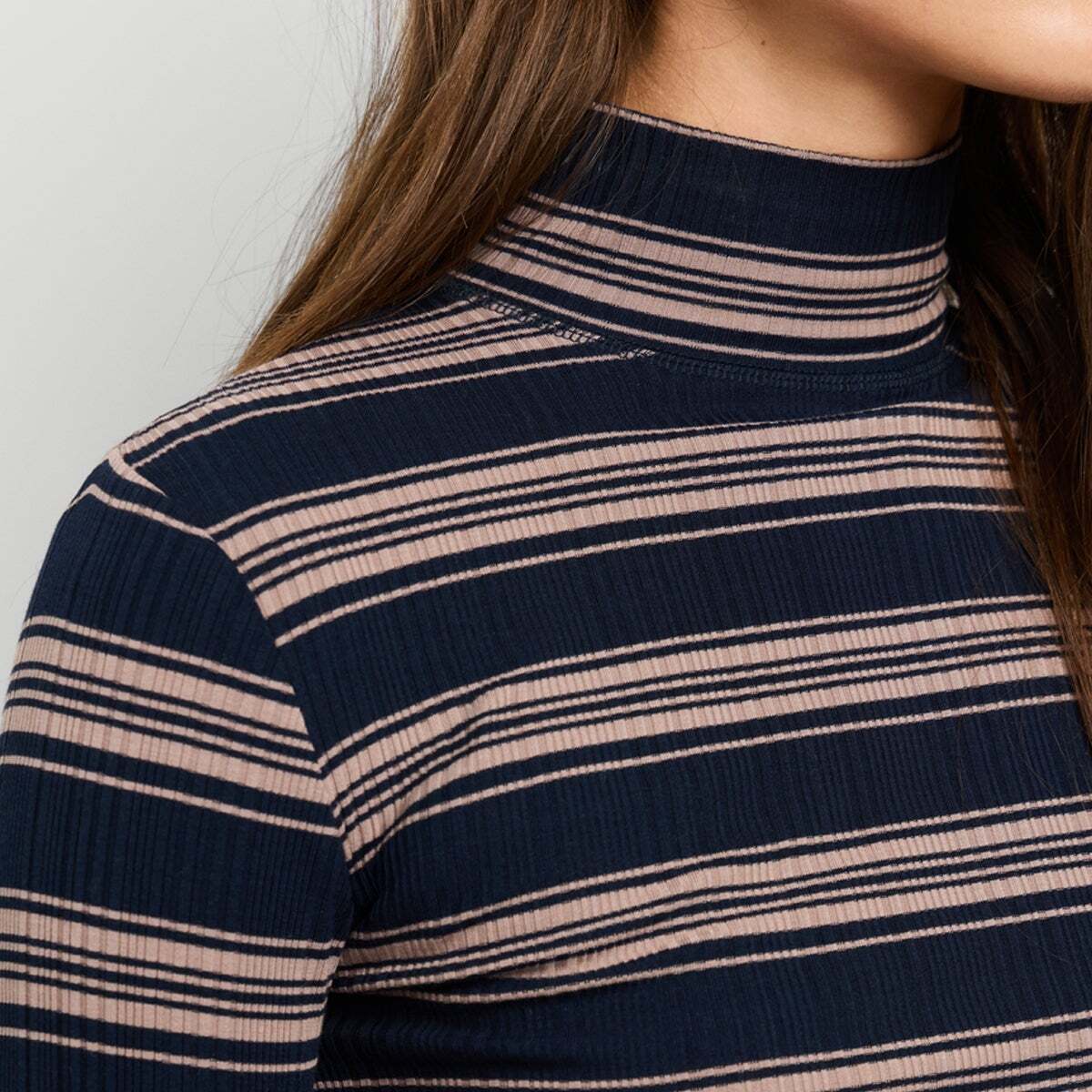 T-Shirt À Manches Longues En Tissu Côtelé bleu amiral, PEPE JEANS