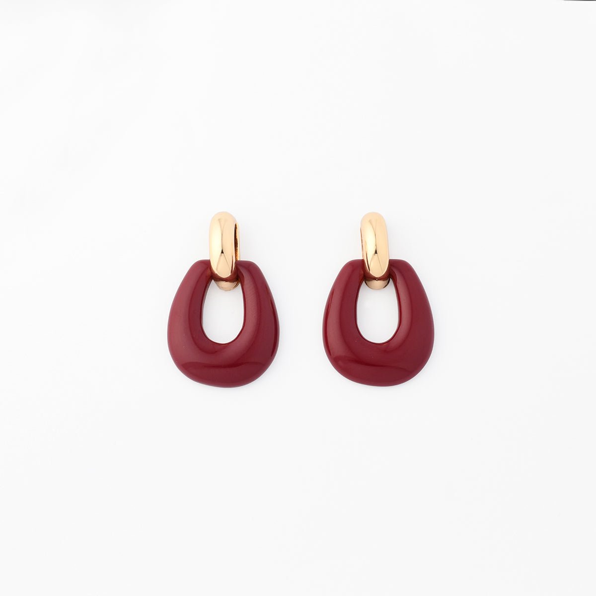 Boucles d'oreilles vintage en résine bordeaux bordeaux, BALABOOSTE