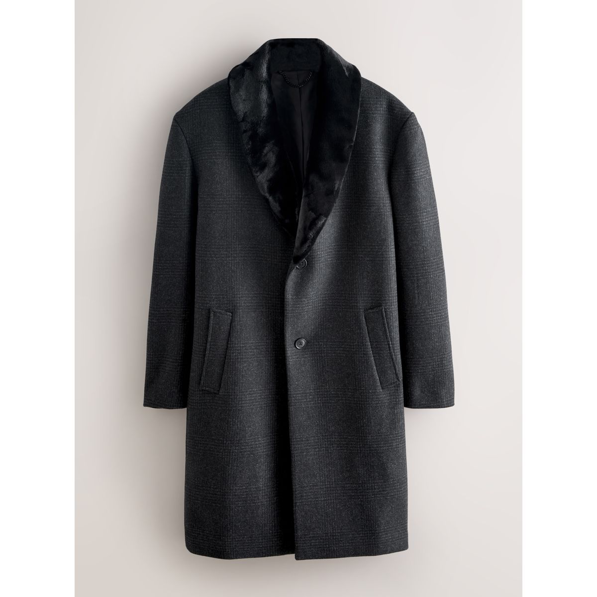 Manteau epsom en laine majoritaire à carreaux gris anthracite, NEXT