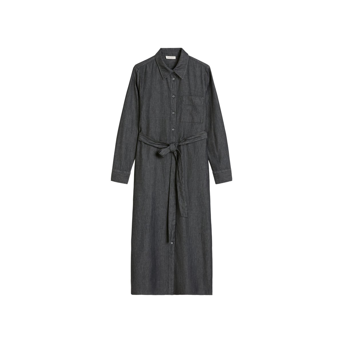 Robe chemisier regular en coton chambray bleu foncé, MARC O'POLO