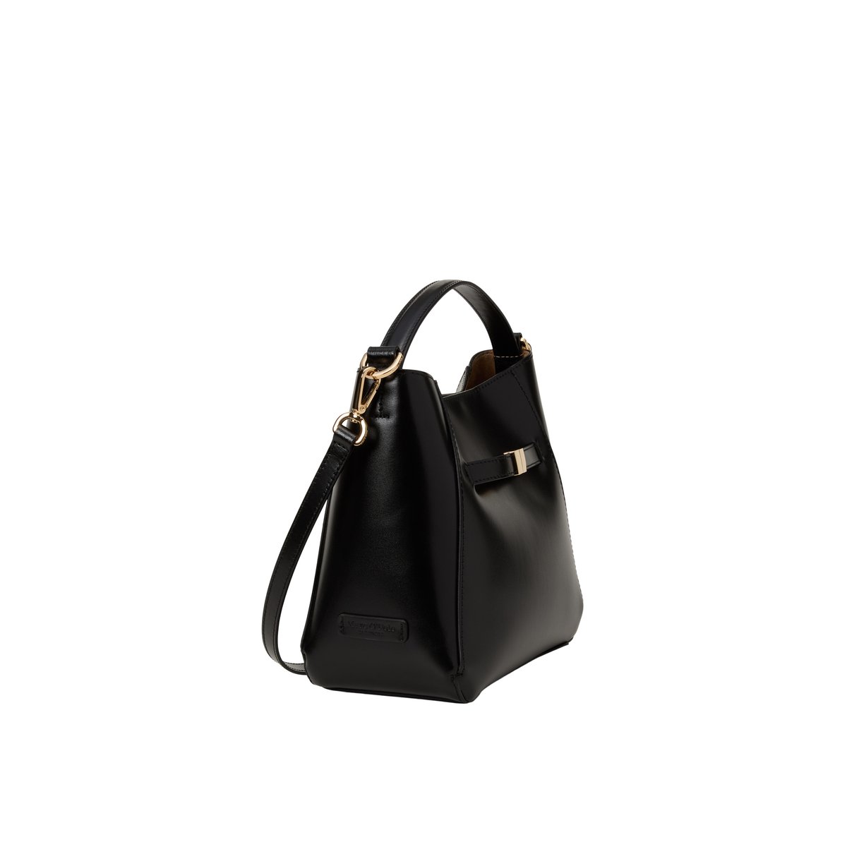Sac à bandoulière modèle Tilda en cuir de veau de grande qualité noir, MARC O'POLO