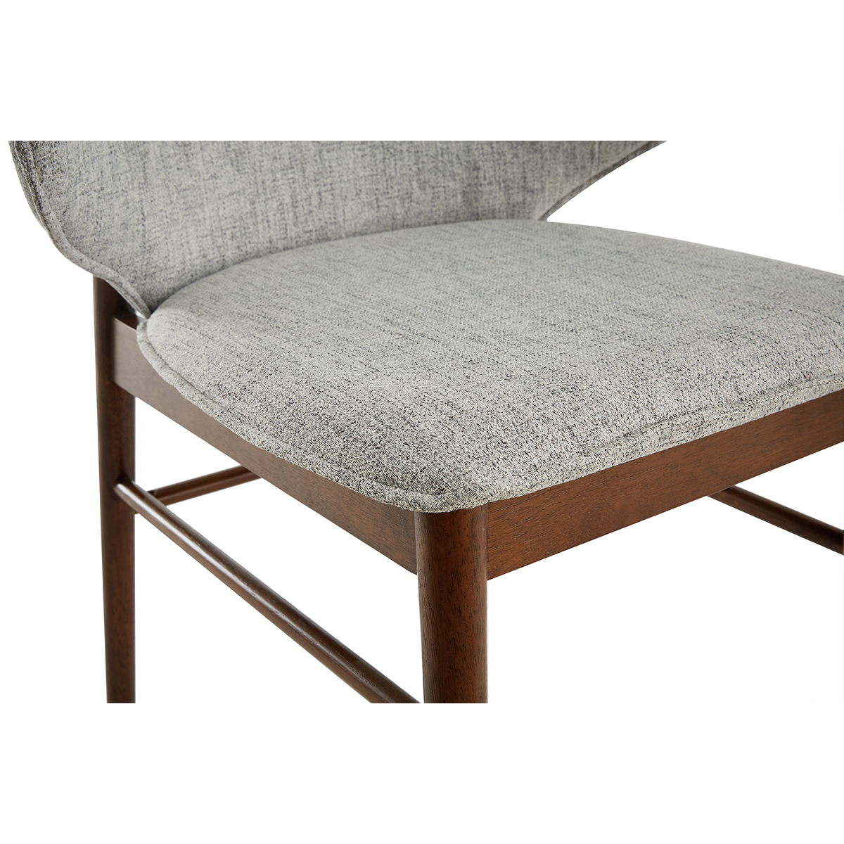 Chaises vintage en tissu gris clair et bois foncé (lot de 2) SPIKE gris clair, MILIBOO