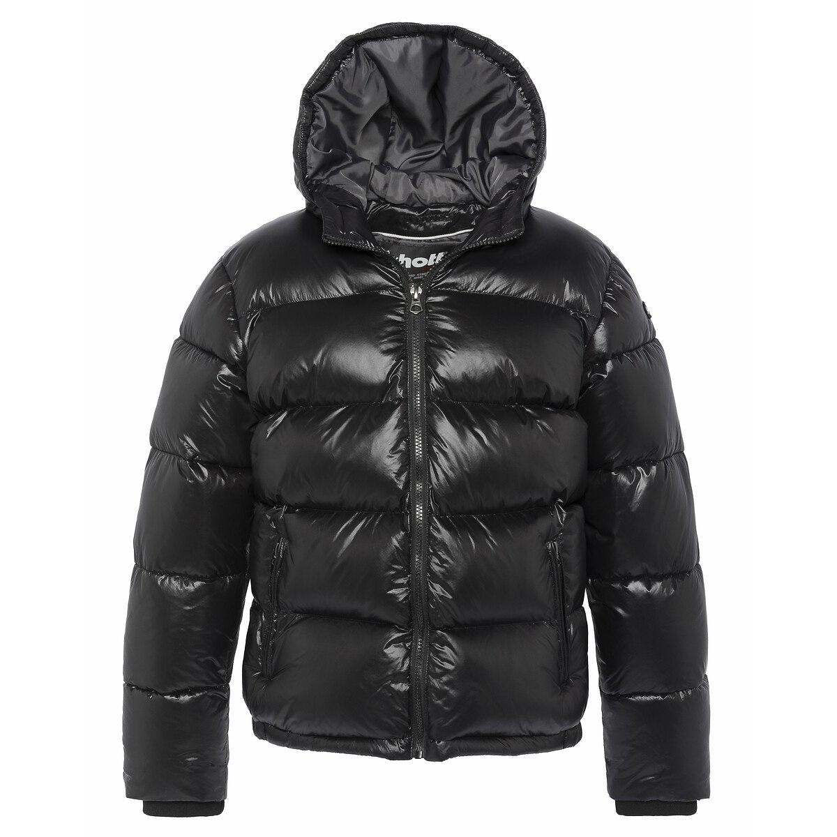 Doudoune brillante à capuche Columbus noir, SCHOTT