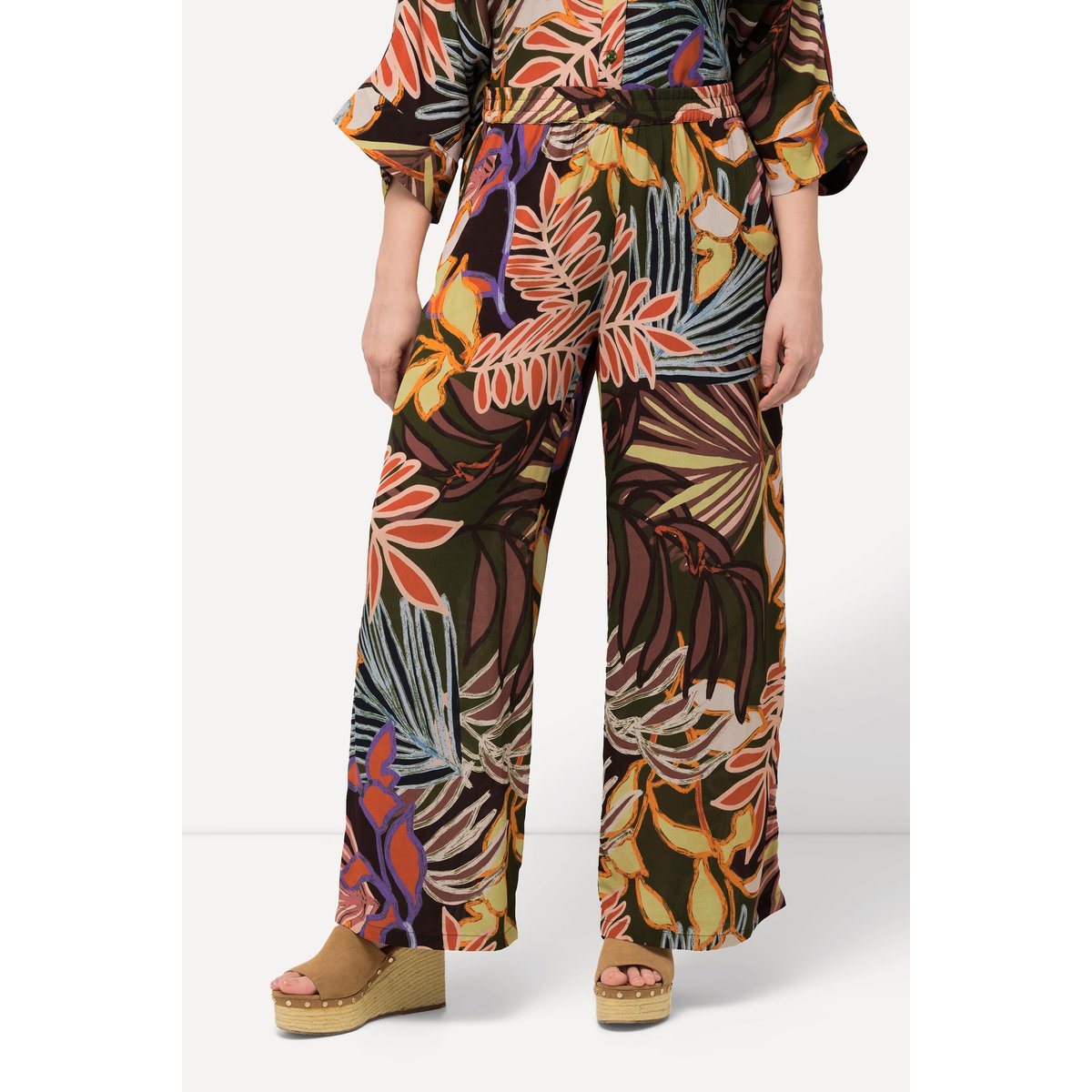 Pantalon à taille élastique forêt verte, ULLA POPKEN