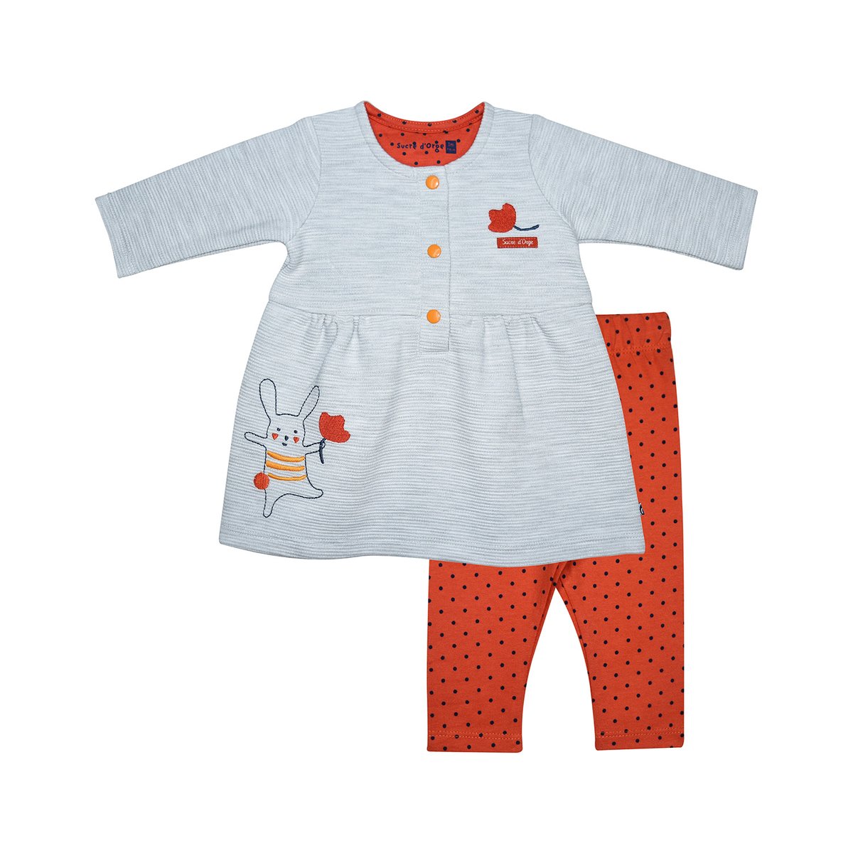 Robe legging imany maille naissance gris, SUCRE D'ORGE