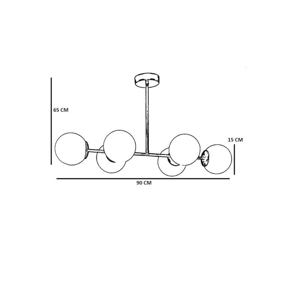 Suspension 6 globes vintage SIERRE blanc, PIER IMPORT