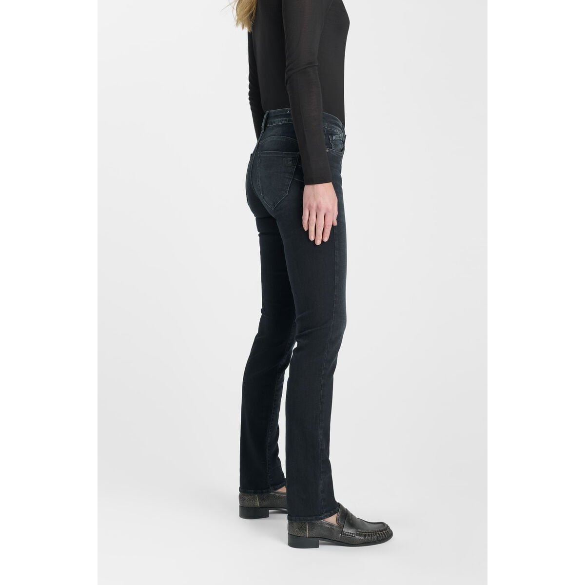 Jeans push-up droite taille haute PULP, longueur 34 blue / black, LE TEMPS DES CERISES