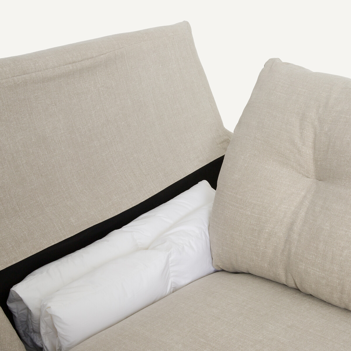 Divano-letto 3 posti in cotone/lino, Edgar beige, AM.PM