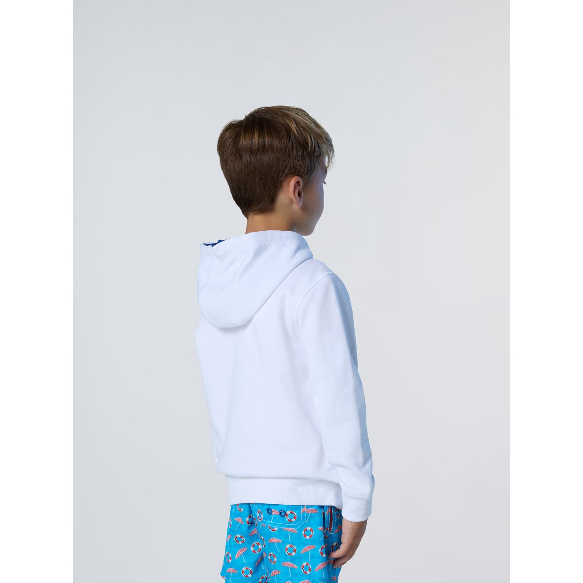 Sweat à capuche zippé intégrale avec écusson de logo blanc, NORTH SAILS