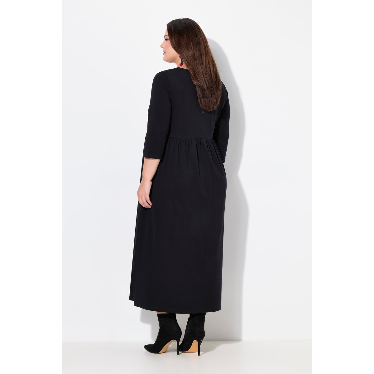 Robe évasée en jersey noir, ULLA POPKEN