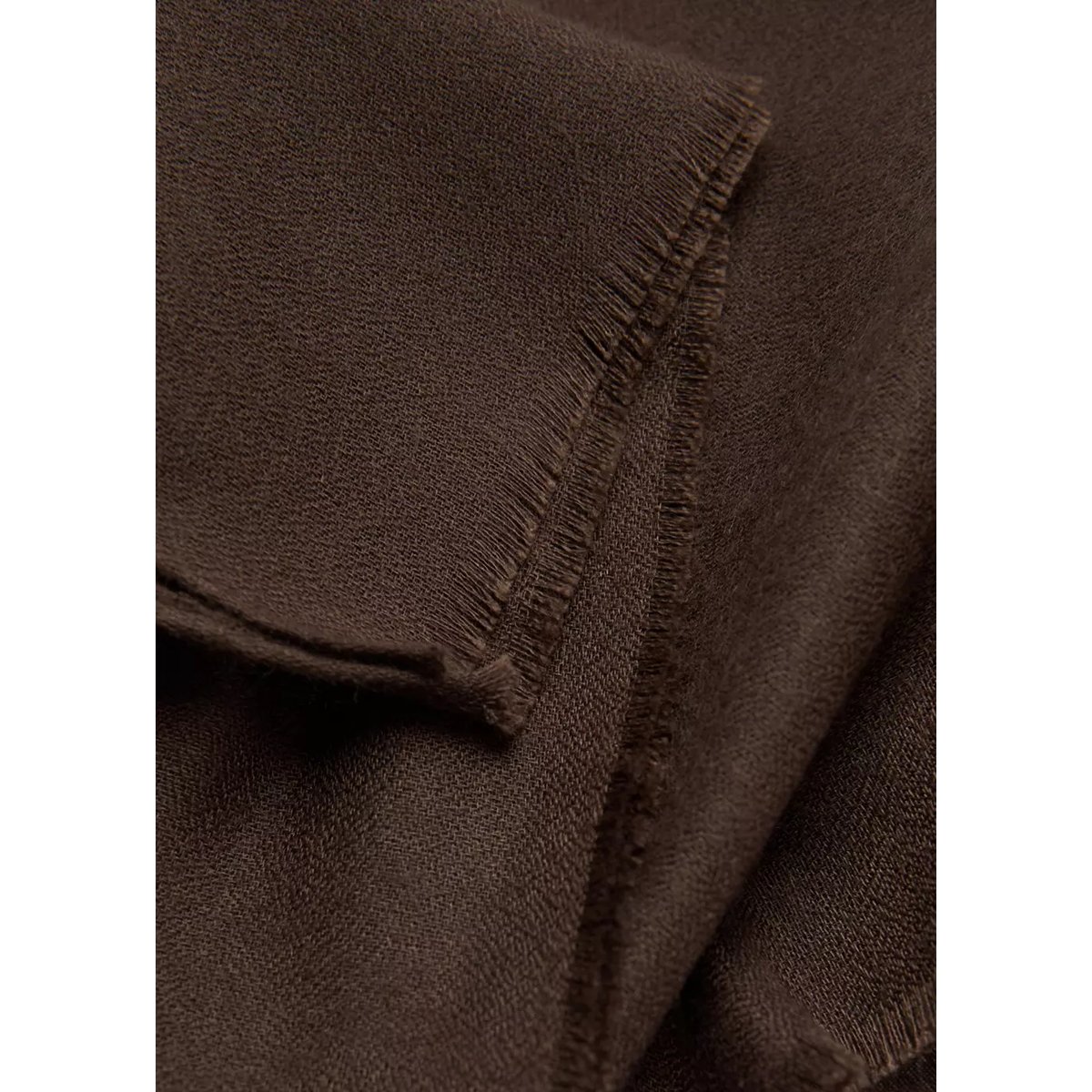 Foulard bords effilochés chocolat, MANGO