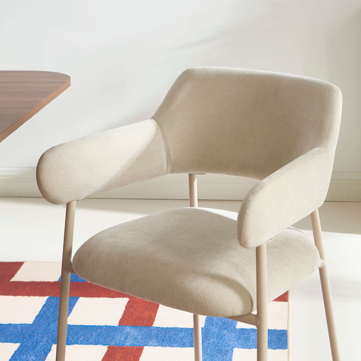 Fauteuils repas tissu glacé (lot de 2) IVAN beige, BAÏTA