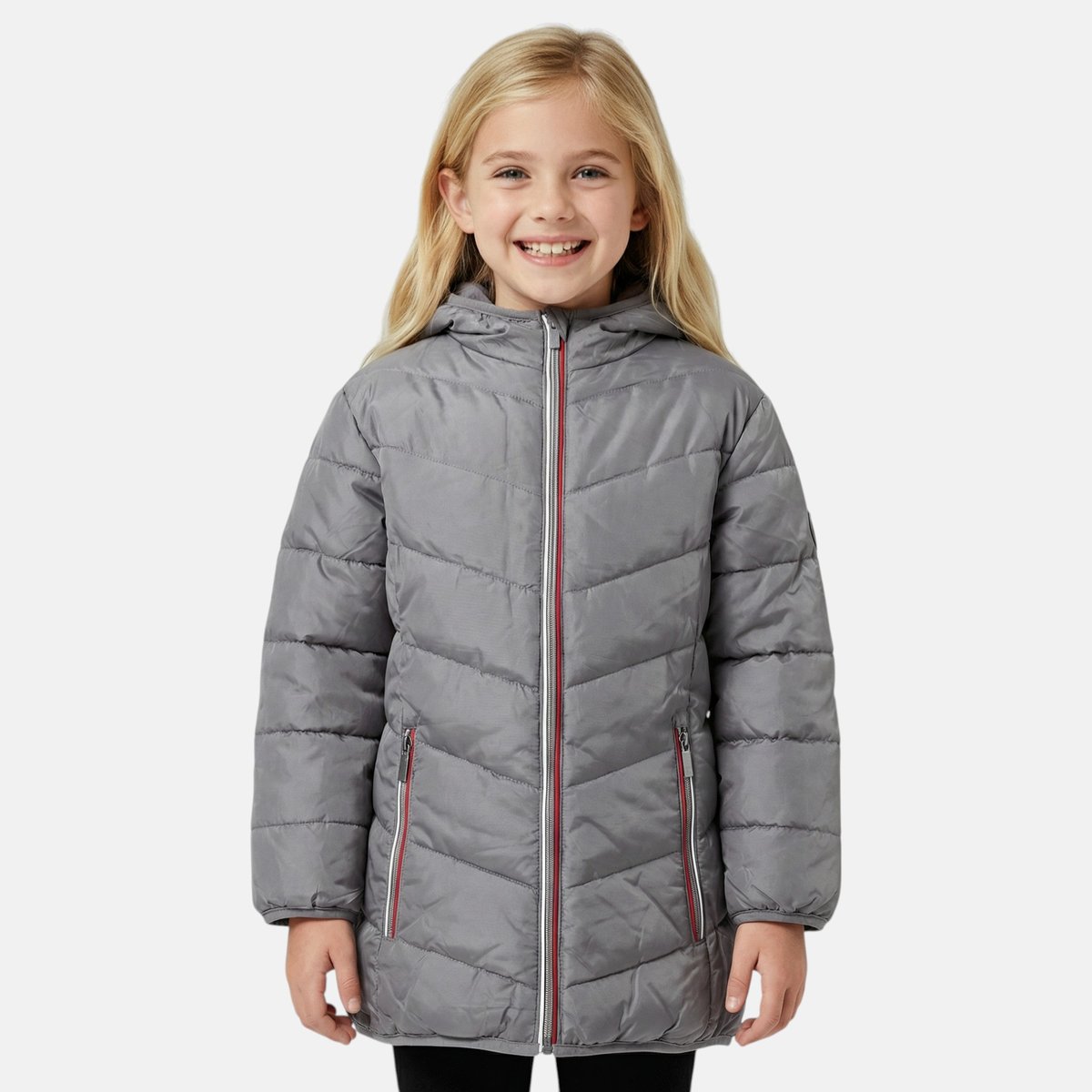 Doudoune matelassée zippée à capuche imprimée, coupe droite GRAND NORD gris, LEE COOPER