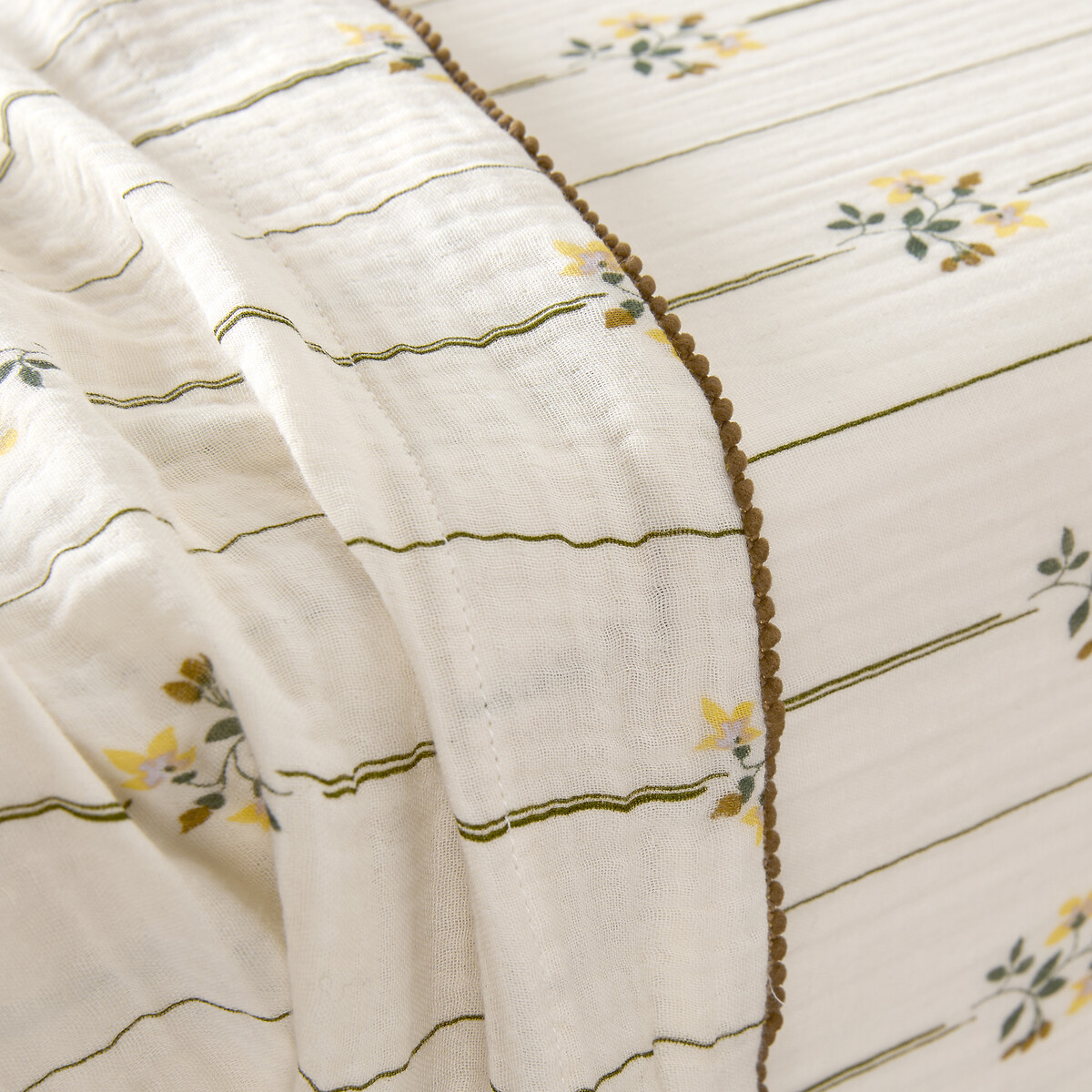 Drap plat en gaze de coton, imprimé fleurs, RISETTI imprimé, LA REDOUTE INTERIEURS