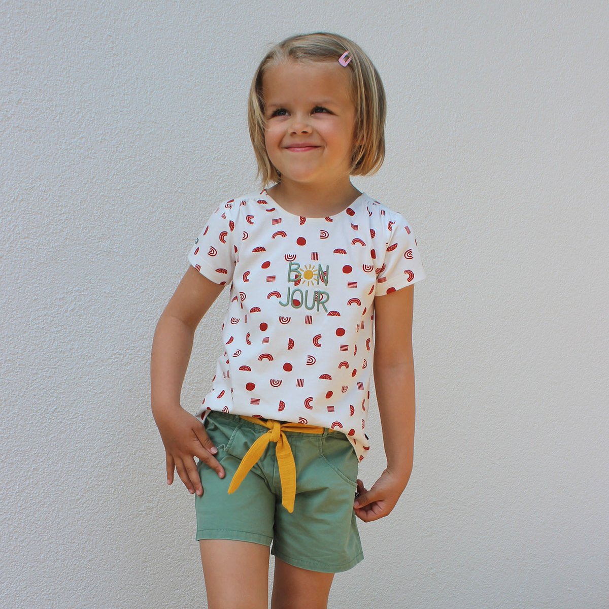 Tee shirt lilette manches courtes enfant blanc, SUCRE D'ORGE