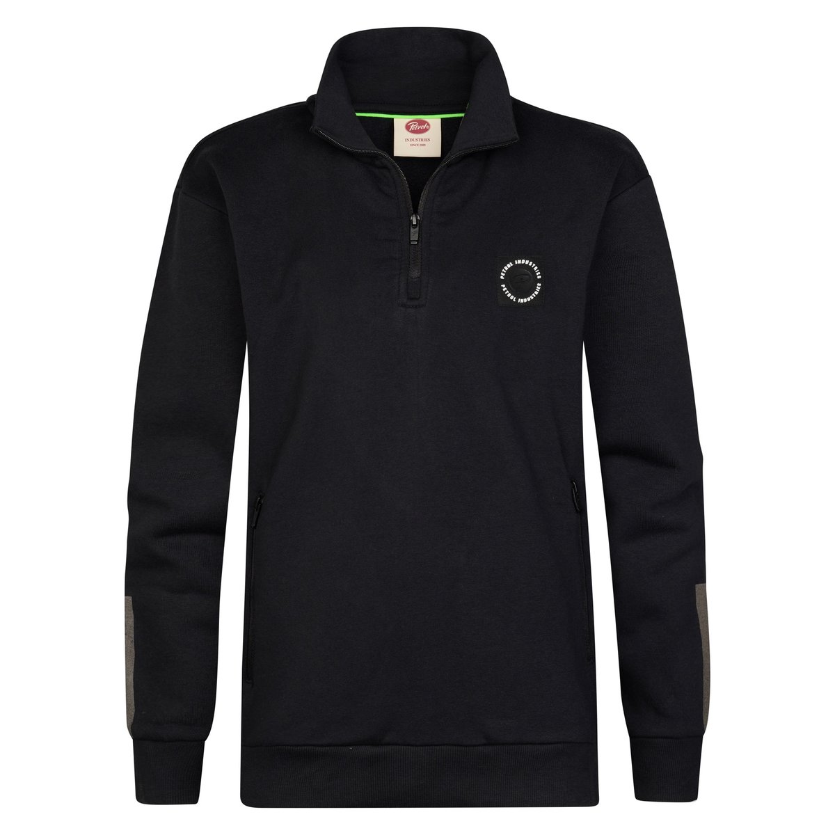 Pull à col zippé millhaven noir deep black, PETROL INDUSTRIES