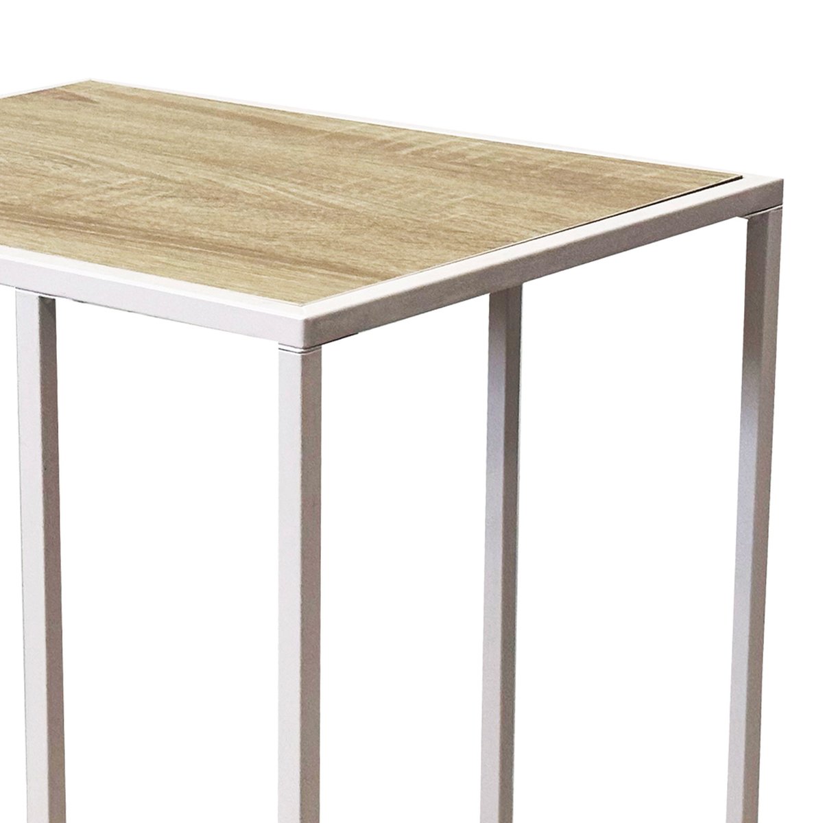 Table d'appoint / bout de canapé métal blanc et bois 40x30x58cm noir, WADIGA