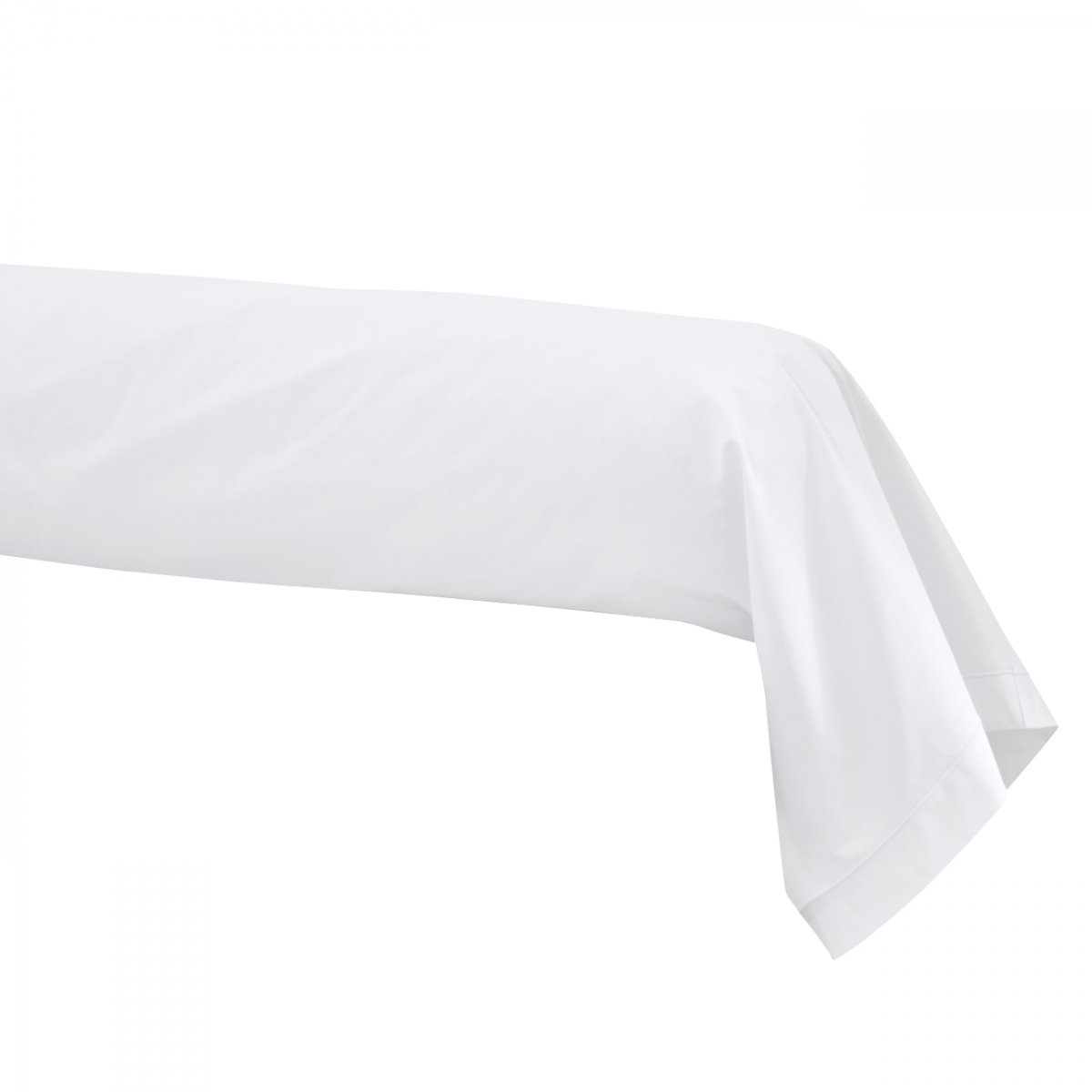 Taie de traversin unie PERCALE DE COTON blanc, BLEU CALIN
