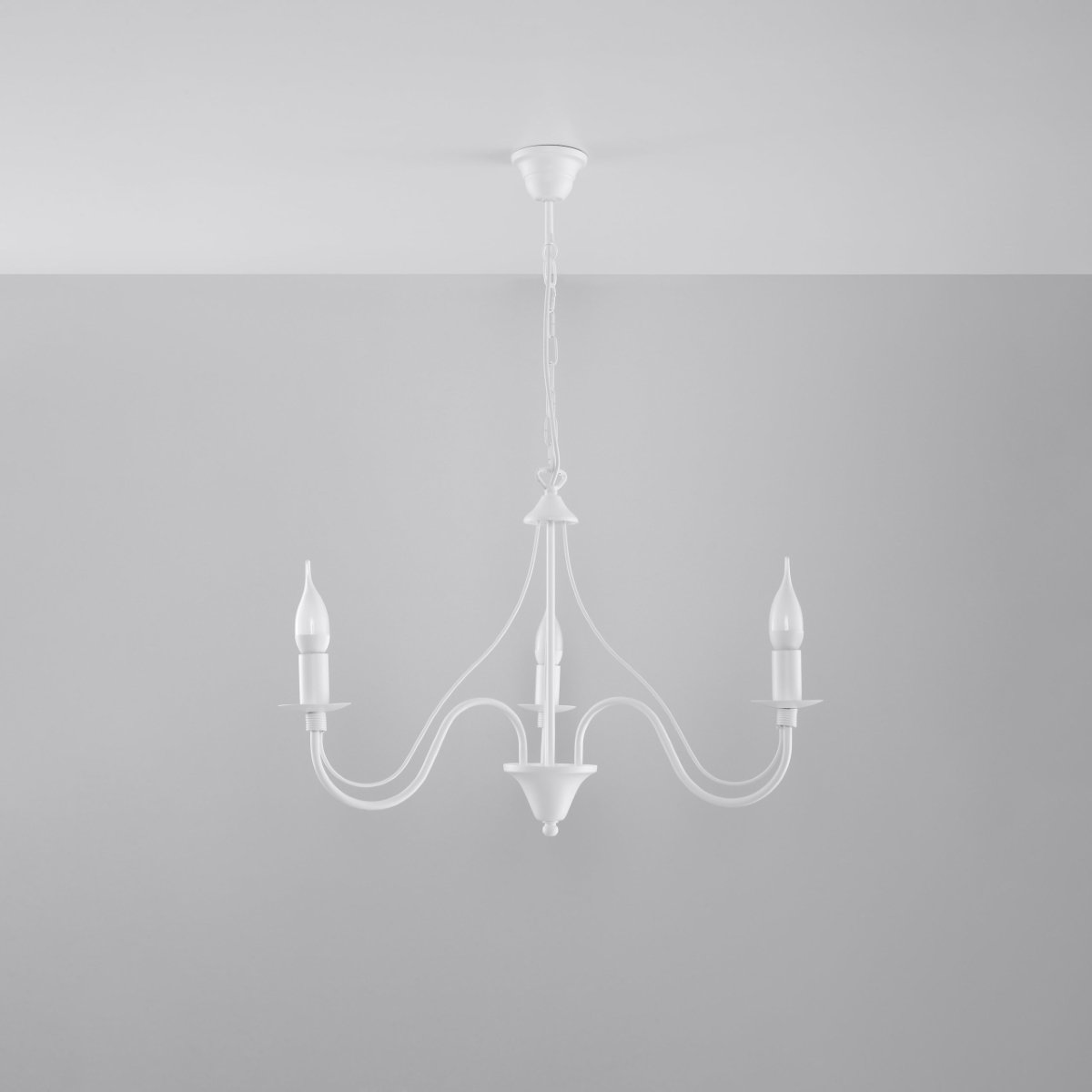 Lustre Acier Blanc E14 3 Minerwa blanc, EDEN