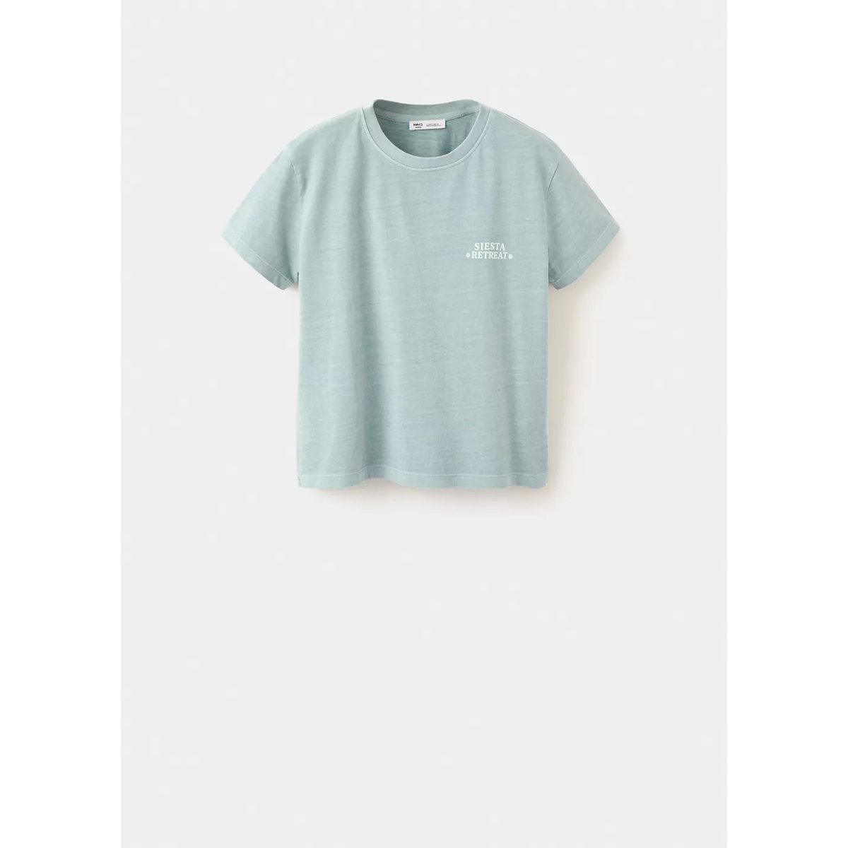 T-shirt en coton imprimé turquoise, MANGO TEEN