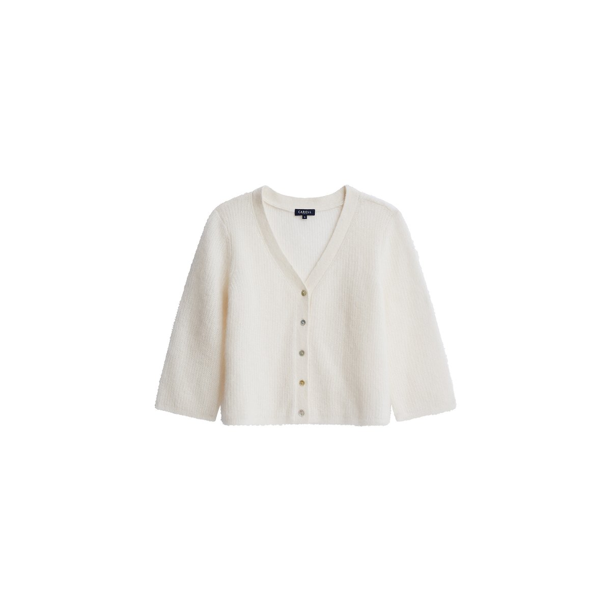Gilet droit col v MTERRIE ecru, CAROLL