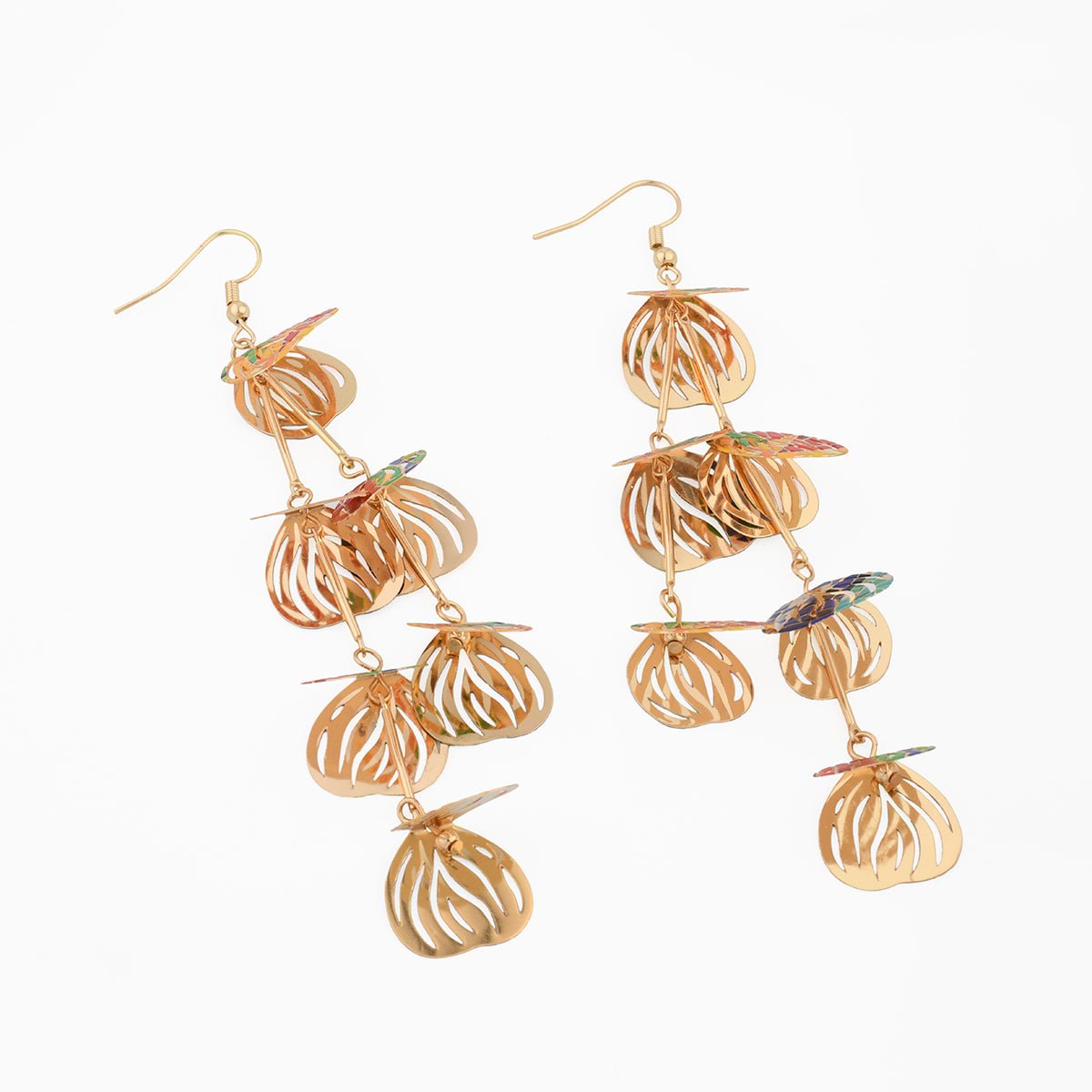 Boucles d'oreilles pétales Balagane imprimé mosaïque multicolore, BALABOOSTE