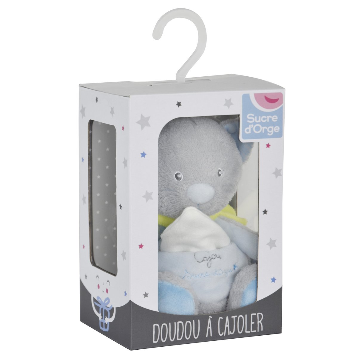 Doudou mouchoir chat bleu, SUCRE D'ORGE