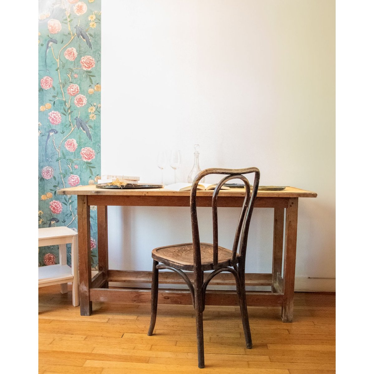 Table à manger établi Romy N°681 - Bon état bois clair, DEBONGOUT