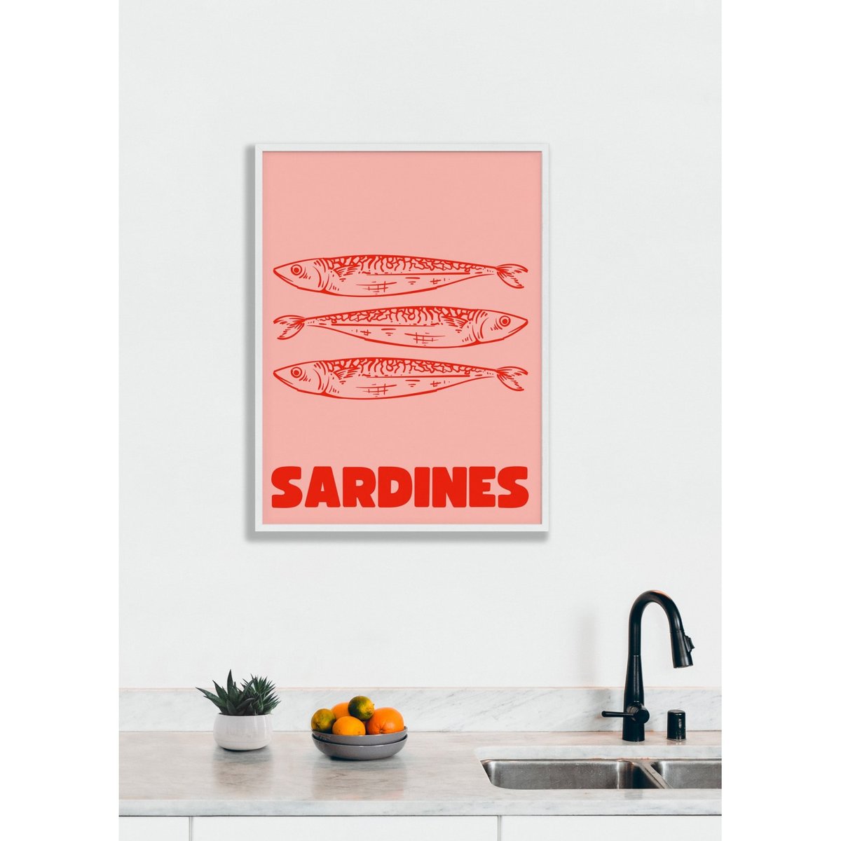 Affiche Sardines blanc, L'AFFICHERIE